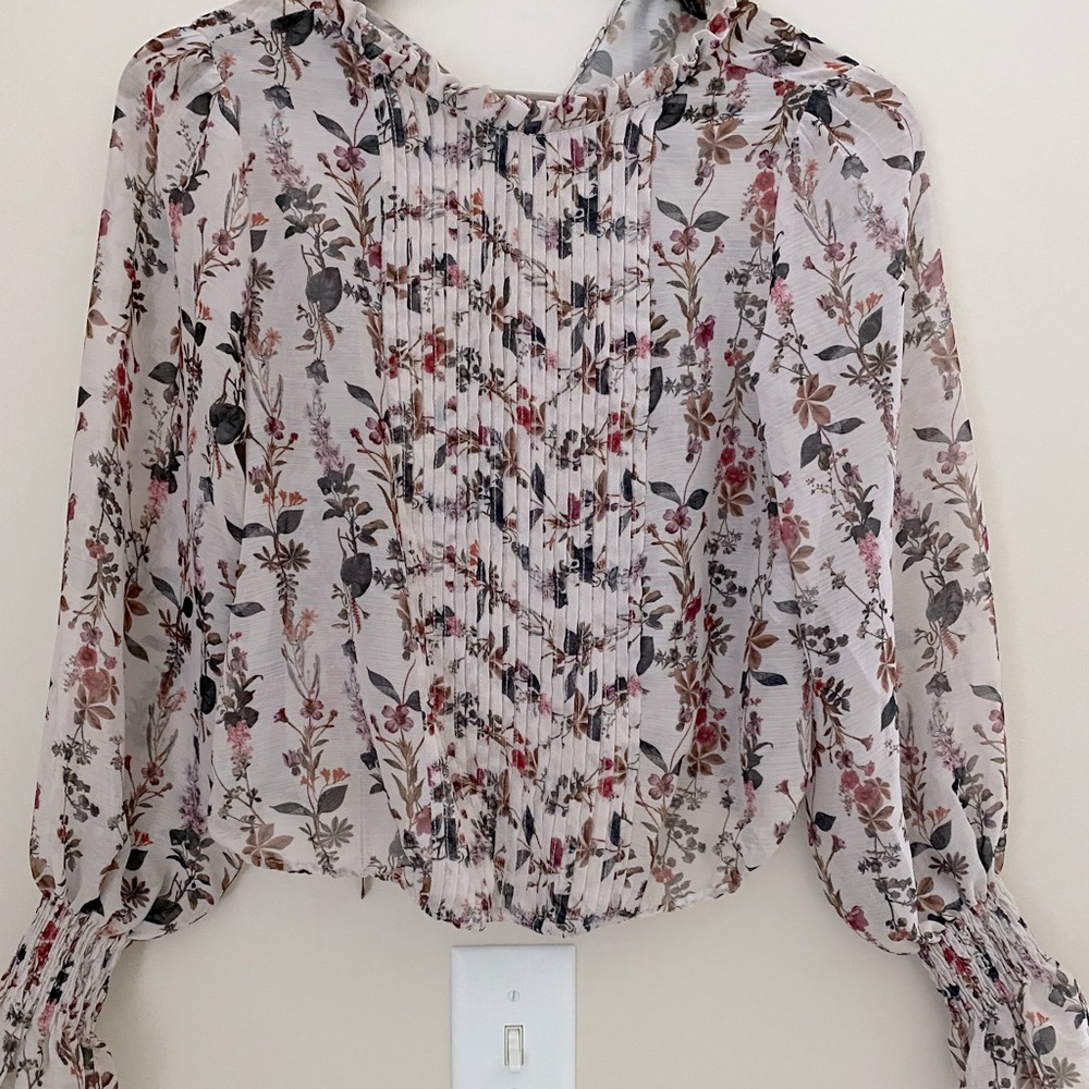 Zara | floral blouse with balloon sleeves